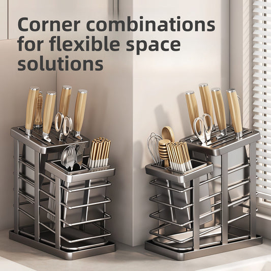 Multifunctional Kitchen Knife Holder with Chopstick Storage