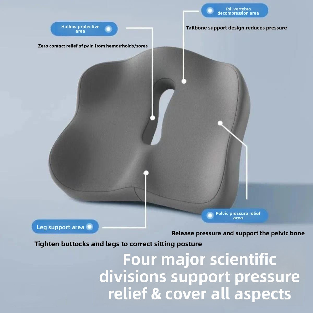 Ergonomic Memory Foam C-Cushion – Orthopedic Tailbone & Posture Relief for Gaming Chairs and Office Desks