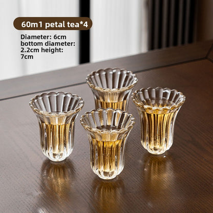 Traditional Chinese Glass Teapot with Flower Tea Cups