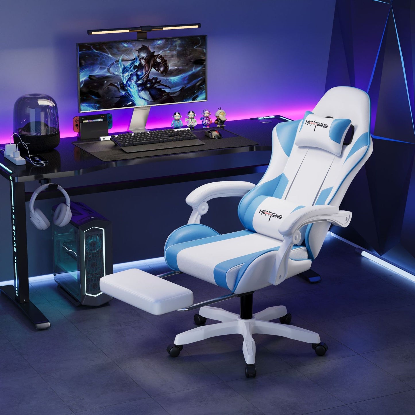 Ergonomic PU Leather Swivel Gaming Chair