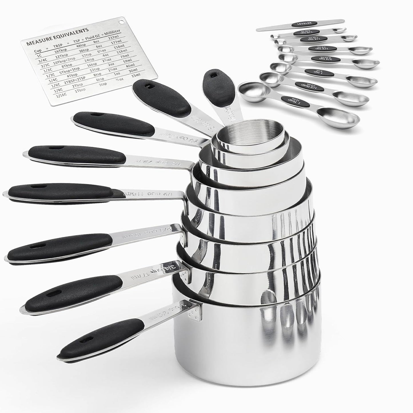 Silicone Handle Measuring Cups Spoons Set