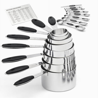 Silicone Handle Measuring Cups Spoons Set