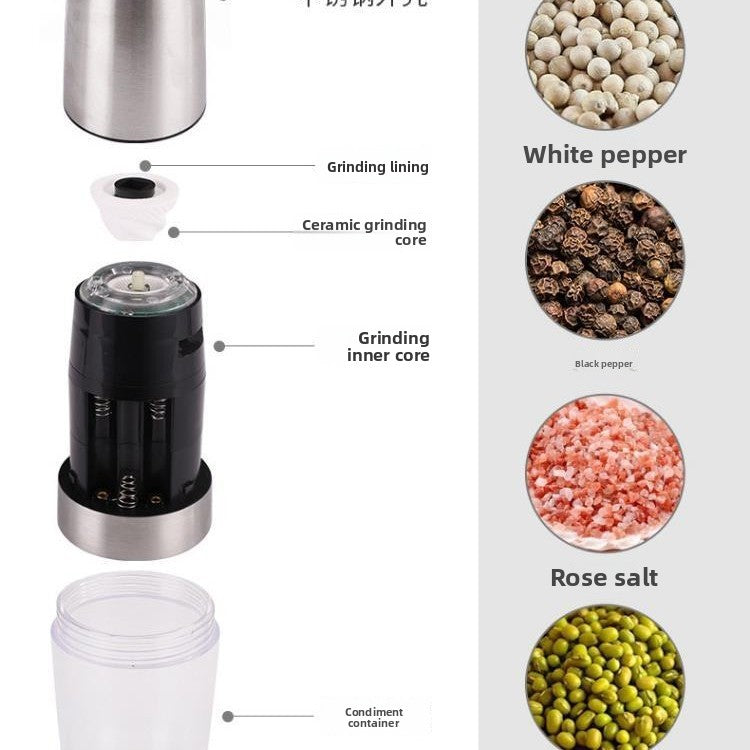 Electric Pepper Grinder Adjustable Kitchen Spice Mill