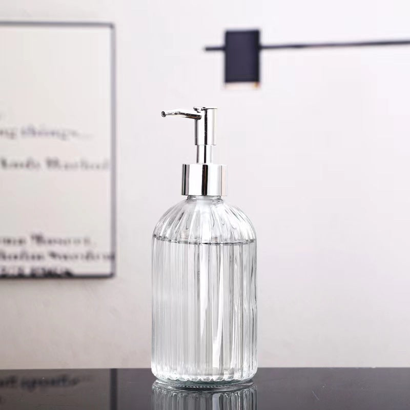 Glass pump bottle lotion dispenser