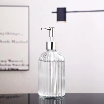 Glass pump bottle lotion dispenser