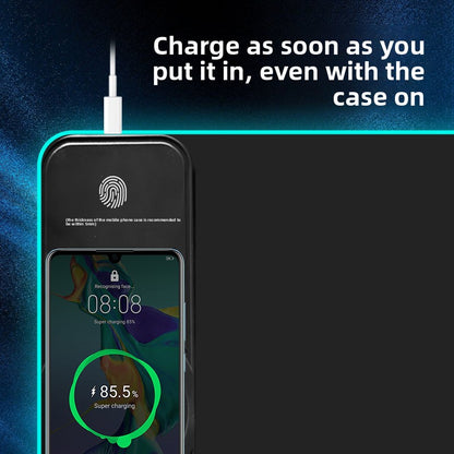 RGB LED Wireless Charging Desk Mat – Extra Large Premium Gaming Mouse Pad & Phone Charger Dock