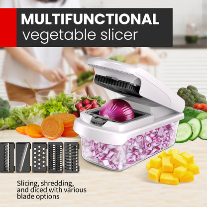 Multi-Functional Vegetable Slicer & Dicer – 15-in-1 Premium Kitchen Food Chopper, Mandoline Slicer, and Cheese Grater
