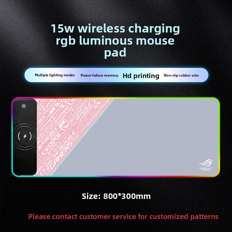 RGB LED Wireless Charging Desk Mat – Extra Large Premium Gaming Mouse Pad & Phone Charger Dock