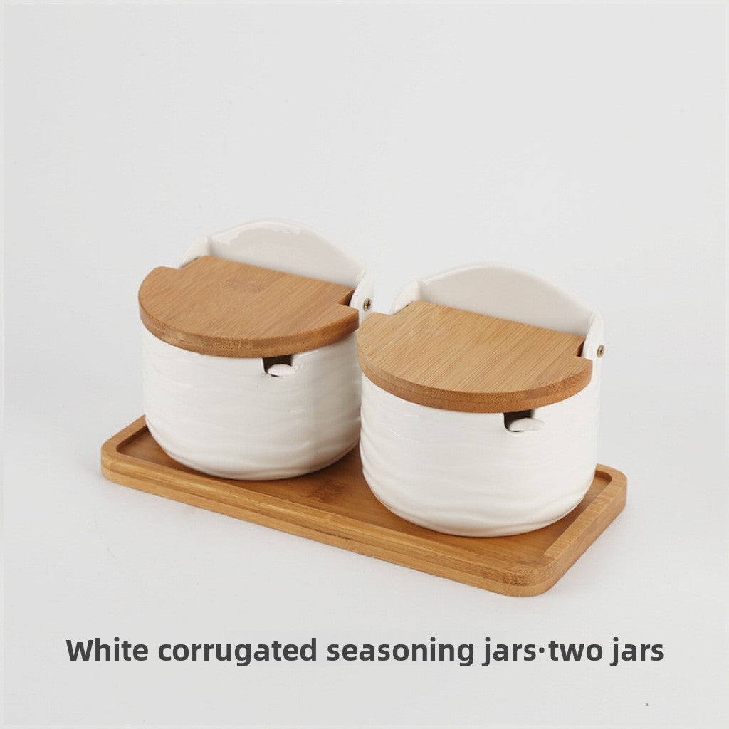 Japanese Style Ceramic Seasoning Storage Jar